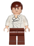 LEGO sw278 Han Solo, Reddish Brown Legs without Holster Pattern (Carbonite, Light Flesh)